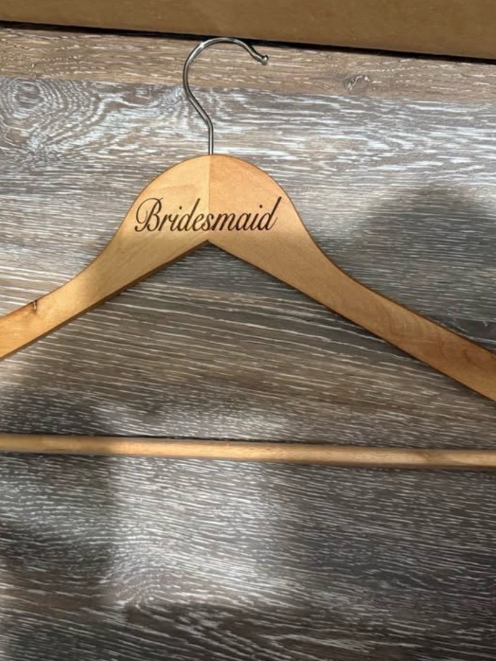 Bridesmaid Wooden Hanger - Natural Wood